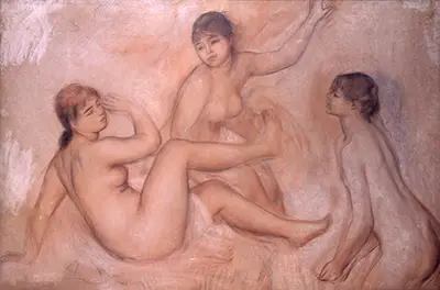 Three Bathers by the Water Pierre-Auguste Renoir